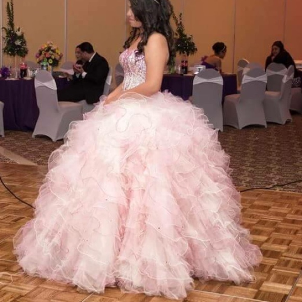 Puffy ball gown quinceañera dress